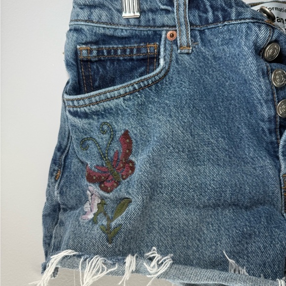 Reformation Denim Shorts with Floral Embroidery - Picture 4 of 11